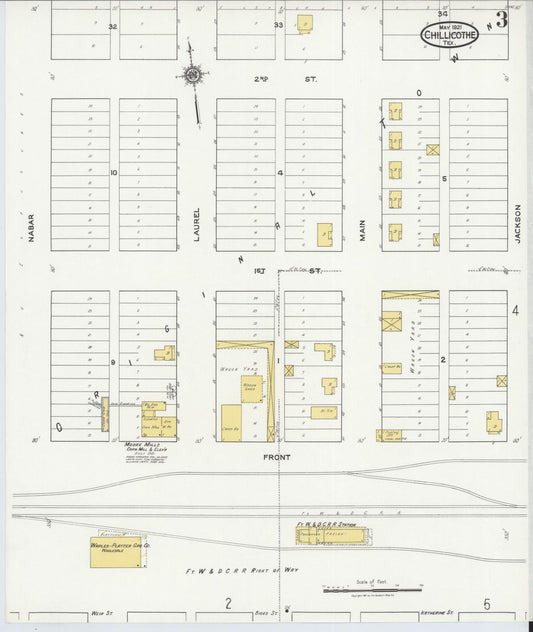 Sanborn Fire Insurance Map from Chillicothe, Hardeman County, Texas (1921), Sheet #0003 - Historic Sanborn Fire Insurance Map Print, vintage old map wall art, antique decor, genealogy gift, Texas Texas map