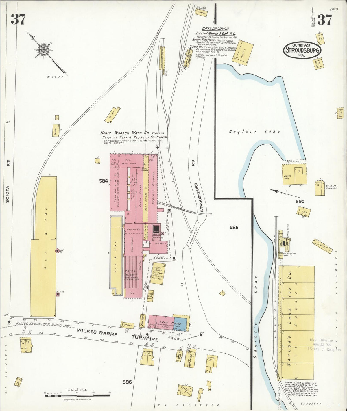 Sanborn Fire Insurance Map from Stroudsburg, Monroe County, Pennsylvania (1923), Sheet #0037 - Complete Map Set gallery image, historic Sanborn map, vintage wall art, Pennsylvania Pennsylvania