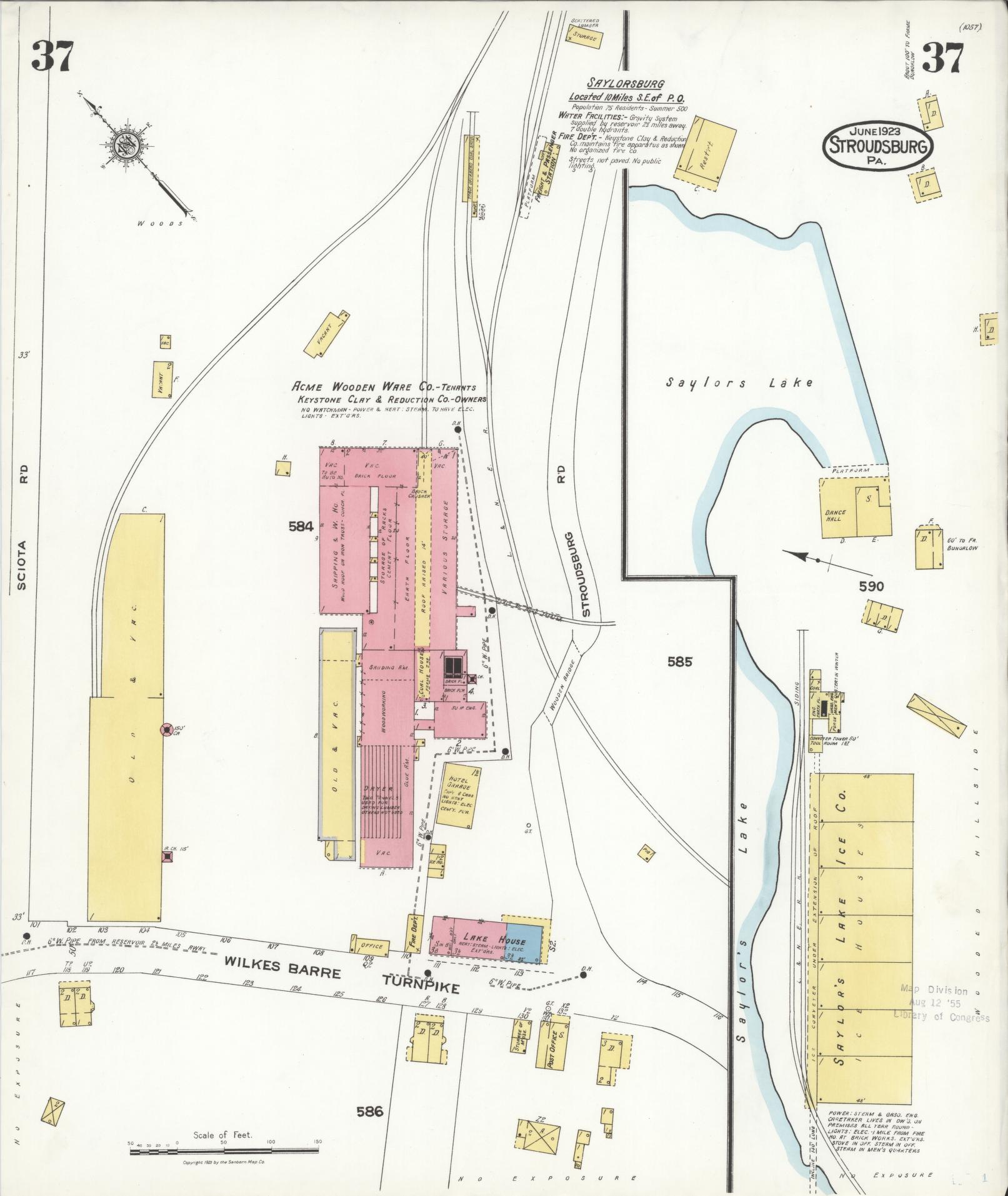 Sanborn Fire Insurance Map from Stroudsburg, Monroe County, Pennsylvania (1923), Sheet #0037 - Complete Map Set gallery image, historic Sanborn map, vintage wall art, Pennsylvania Pennsylvania