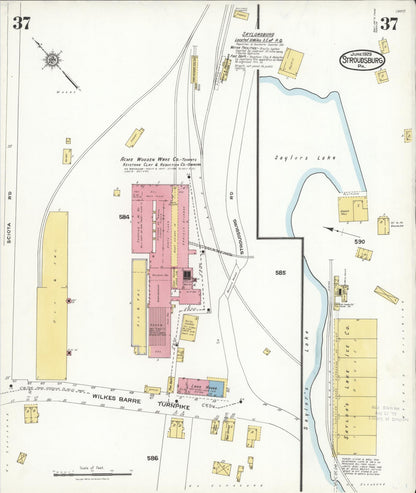 Sanborn Fire Insurance Map from Stroudsburg, Monroe County, Pennsylvania (1923), Sheet #0037 - Complete Map Set gallery image, historic Sanborn map, vintage wall art, Pennsylvania Pennsylvania