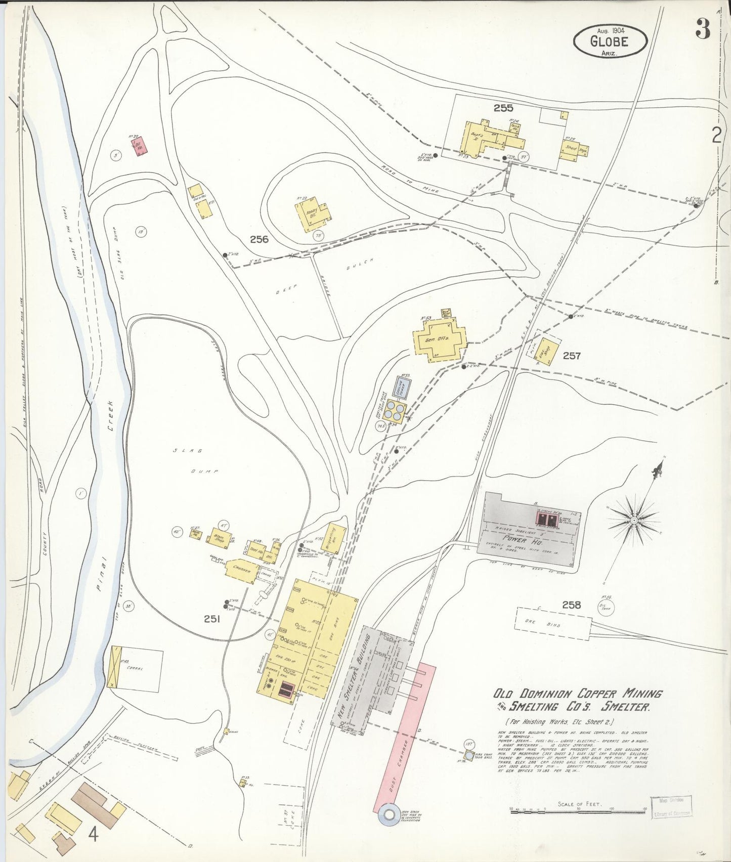 Sanborn Fire Insurance Map from Globe, Gila County, Arizona (1904), Sheet #0003 - Complete Map Set gallery image, historic Sanborn map, vintage wall art, Arizona Arizona