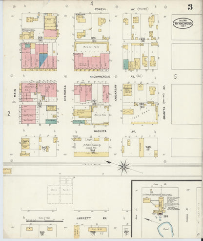 Sanborn Fire Insurance Map from Wynnewood, Garvin County, Oklahoma (1903), Sheet #0003 - Complete Map Set gallery image, historic Sanborn map, vintage wall art, Oklahoma Oklahoma