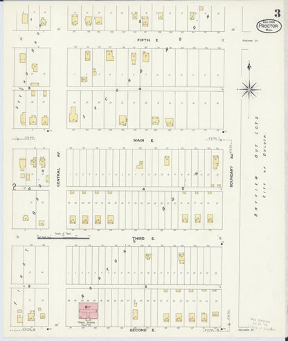 Sanborn Fire Insurance Map from Proctor, Saint Louis County, Minnesota (1908), Sheet #0003 - Historic Sanborn Fire Insurance Map Print, vintage old map wall art, antique decor, genealogy gift, Minnesota Minnesota map