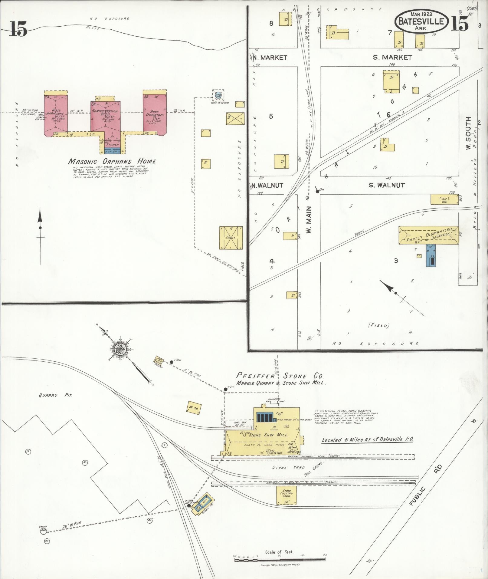 Sanborn Fire Insurance Map from Batesville, Independence County, Arkansas (1923), Sheet #0015 - Complete Map Set gallery image, historic Sanborn map, vintage wall art, Arkansas Arkansas
