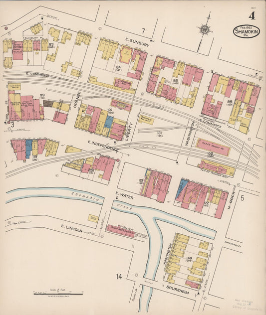 Sanborn Fire Insurance Map from Shamokin, Northumberland County, Pennsylvania (1922), Sheet #0004 - Historic Sanborn Fire Insurance Map Print, vintage old map wall art, antique decor, genealogy gift, Pennsylvania Pennsylvania map