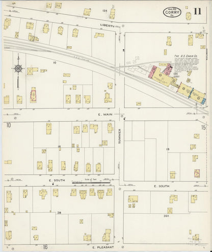 Sanborn Fire Insurance Map from Corry, Erie County, Pennsylvania (1915), Sheet #0011 - Complete Map Set gallery image, historic Sanborn map, vintage wall art, Pennsylvania Pennsylvania