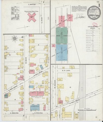 Sanborn Fire Insurance Map from Hummelstown, Dauphin County, Pennsylvania (1895), Sheet #0001 - Complete Map Set gallery image, historic Sanborn map, vintage wall art, Pennsylvania Pennsylvania
