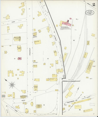 Sanborn Fire Insurance Map from Essex, Middlesex County, Connecticut (1908), Sheet #0002 - Complete Map Set gallery image, historic Sanborn map, vintage wall art, Connecticut Connecticut