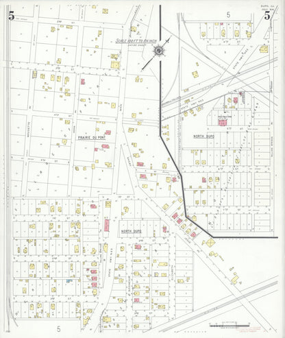 Sanborn Fire Insurance Map from Dupo, Saint Clair County, Illinois (1941), Sheet #0005 - Historic Sanborn Fire Insurance Map Print, vintage old map wall art, antique decor, genealogy gift, Illinois Illinois map