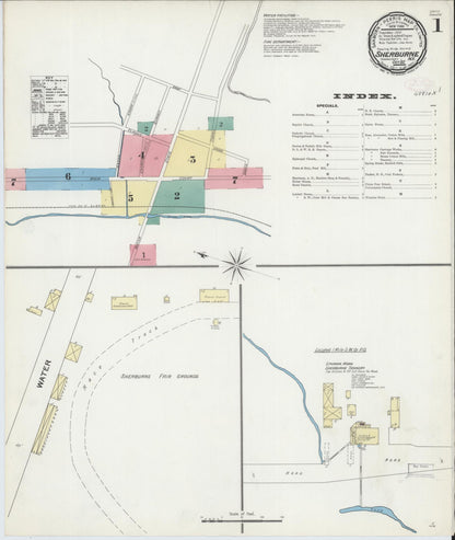 Sanborn Fire Insurance Map from Sherburne, Chenango County, New York (1892), Sheet #0001 - Complete Map Set gallery image, historic Sanborn map, vintage wall art, New York New York
