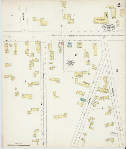Sanborn Fire Insurance Map from Fryeburg, Oxford County, Maine (1897), Sheet #0002 - Complete Map Set gallery image, historic Sanborn map, vintage wall art, Maine Maine