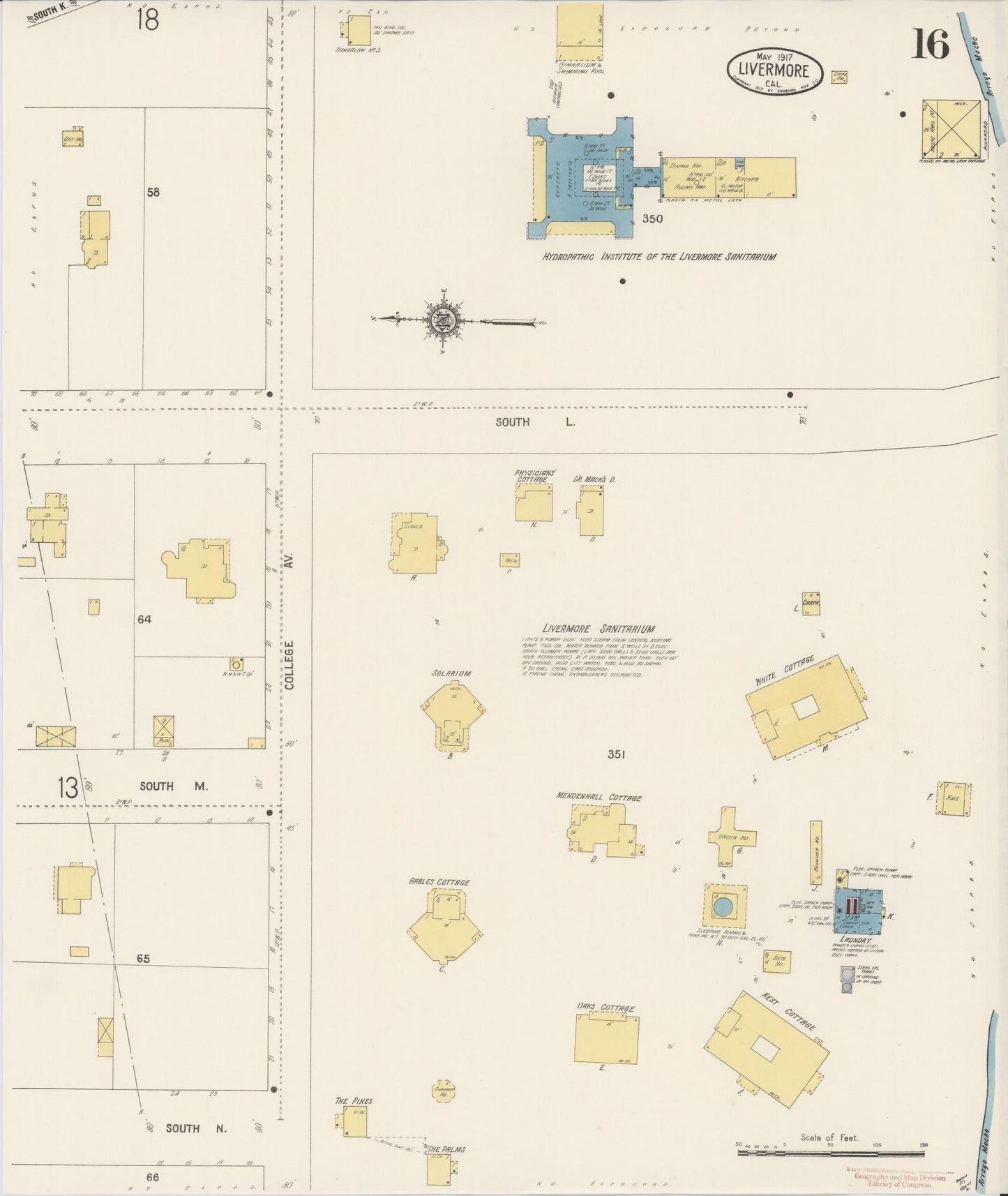 Sanborn Fire Insurance Map from Livermore, Alameda County, California (1917), Sheet #0016 - Complete Map Set gallery image, historic Sanborn map, vintage wall art, California California