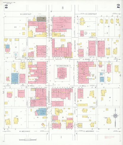 Sanborn Fire Insurance Map from Harrisonville, Cass County, Missouri (1931), Sheet #0002 - Complete Map Set gallery image, historic Sanborn map, vintage wall art, Missouri Missouri