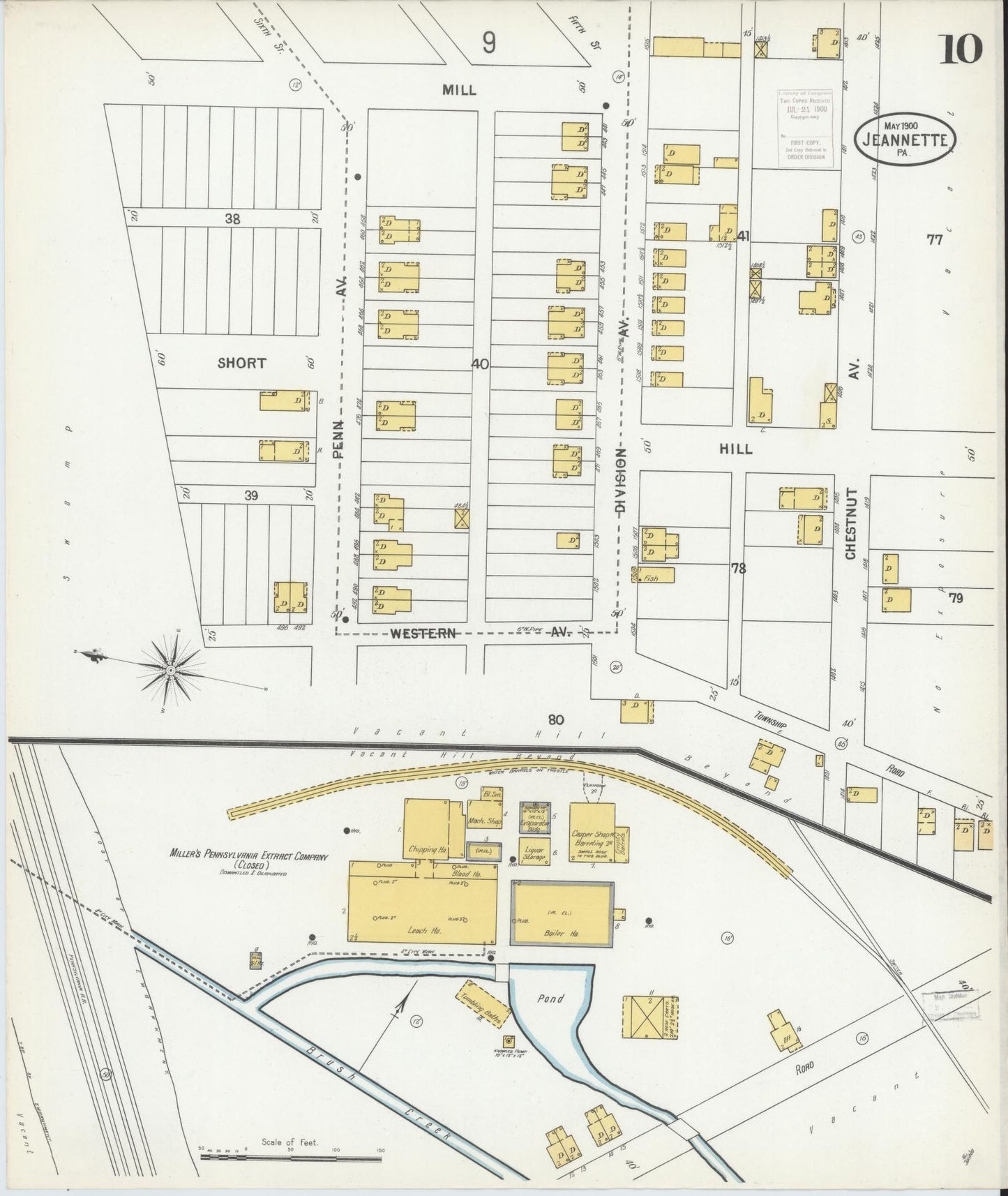 Sanborn Fire Insurance Map from Jeannette, Westmoreland County, Pennsylvania (1900), Sheet #0010 - Complete Map Set gallery image, historic Sanborn map, vintage wall art, Pennsylvania Pennsylvania