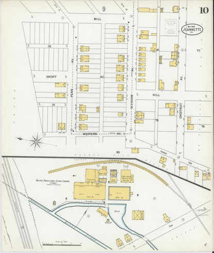 Sanborn Fire Insurance Map from Jeannette, Westmoreland County, Pennsylvania (1900), Sheet #0010 - Complete Map Set gallery image, historic Sanborn map, vintage wall art, Pennsylvania Pennsylvania