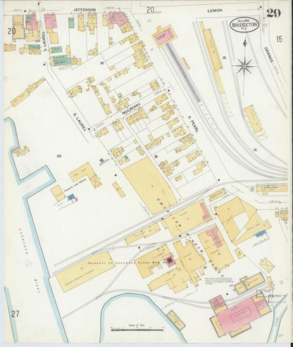 Sanborn Fire Insurance Map from Bridgeton, Cumberland County, New Jersey (1908), Sheet #0029 - Complete Map Set gallery image, historic Sanborn map, vintage wall art, New Jersey New Jersey