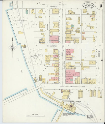 Sanborn Fire Insurance Map from East Jordan, Charlevoix County, Michigan (1905), Sheet #0003 - Complete Map Set gallery image, historic Sanborn map, vintage wall art, Michigan Michigan