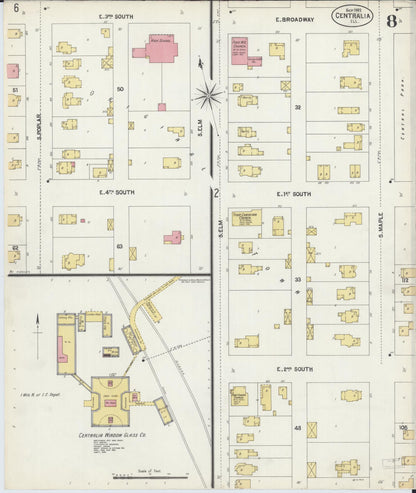 Sanborn Fire Insurance Map from Centralia, Marion, Clinton, Jefferson, and Washington Counties, Illinois (1902), Sheet #0008 - Historic Sanborn Fire Insurance Map Print, vintage old map wall art, antique decor, genealogy gift, Illinois Illinois map