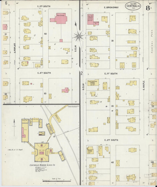 Sanborn Fire Insurance Map from Centralia, Marion, Clinton, Jefferson, and Washington Counties, Illinois (1902), Sheet #0008 - Historic Sanborn Fire Insurance Map Print, vintage old map wall art, antique decor, genealogy gift, Illinois Illinois map