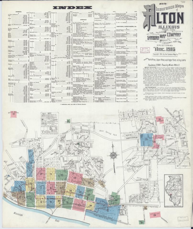 Sanborn Fire Insurance Map from Alton, Madison County, Illinois. (1915) – Map View