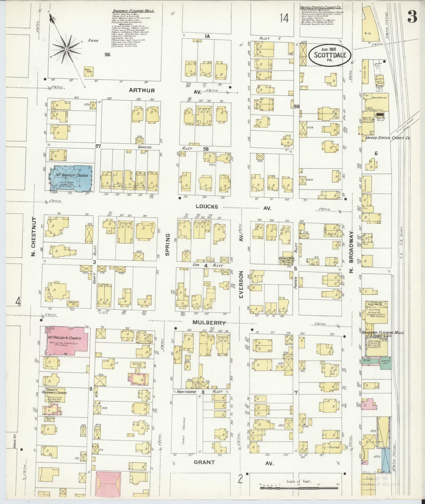 Sanborn Fire Insurance Map from Scottdale, Westmoreland County, Pennsylvania (1908), Sheet #0003 - Complete Map Set gallery image, historic Sanborn map, vintage wall art, Pennsylvania Pennsylvania