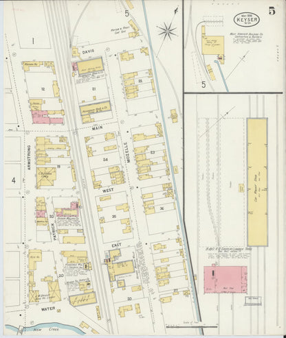 Sanborn Fire Insurance Map from Keyser, Mineral County, West Virginia (1898), Sheet #0005 - Complete Map Set gallery image, historic Sanborn map, vintage wall art, West Virginia West Virginia