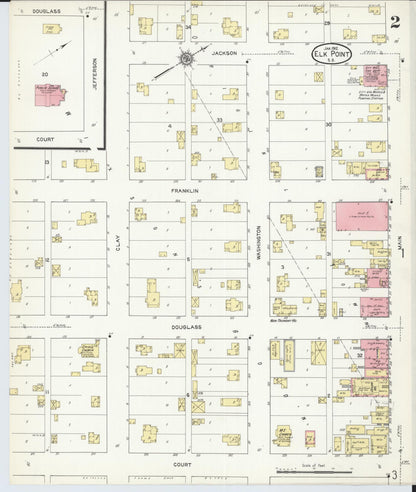 Sanborn Fire Insurance Map from Elk Point, Union County, South Dakota (1912), Sheet #0002 - Complete Map Set gallery image, historic Sanborn map, vintage wall art, South Dakota South Dakota