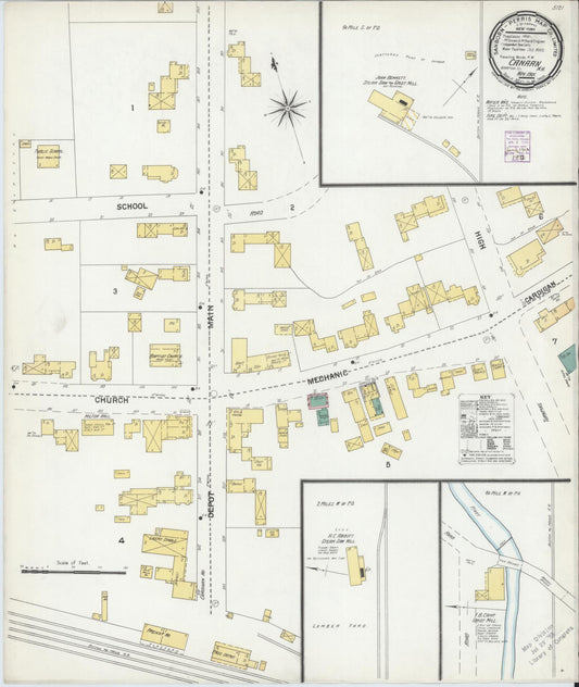 Sanborn Fire Insurance Map from Canaan, Grafton County, New Hampshire (1901), Sheet #0001 - Historic Sanborn Fire Insurance Map Print, vintage old map wall art, antique decor, genealogy gift, New Hampshire New Hampshire map