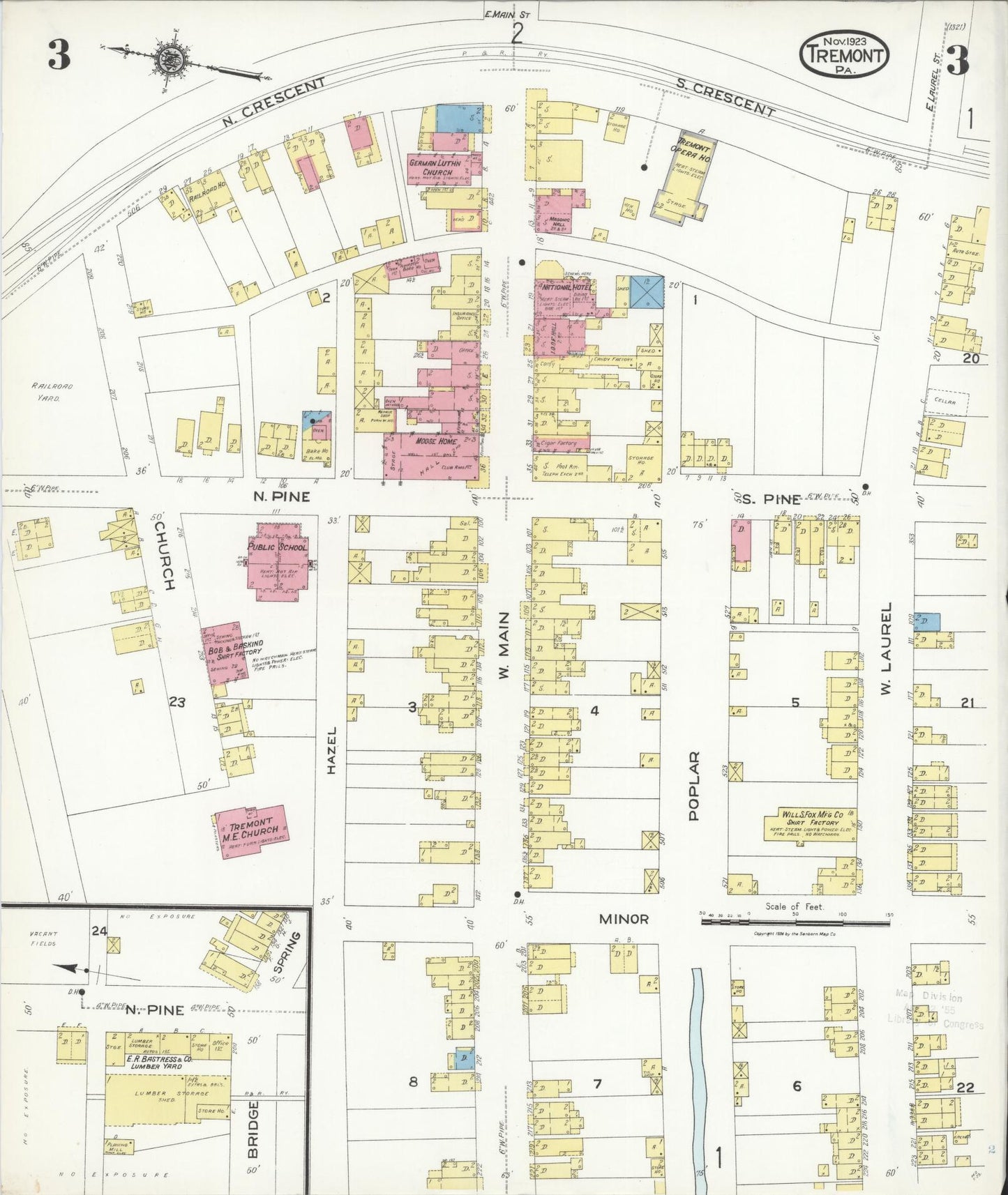 Sanborn Fire Insurance Map from Tremont, Schuylkill County, Pennsylvania (1923), Sheet #0003 - Complete Map Set gallery image, historic Sanborn map, vintage wall art, Pennsylvania Pennsylvania