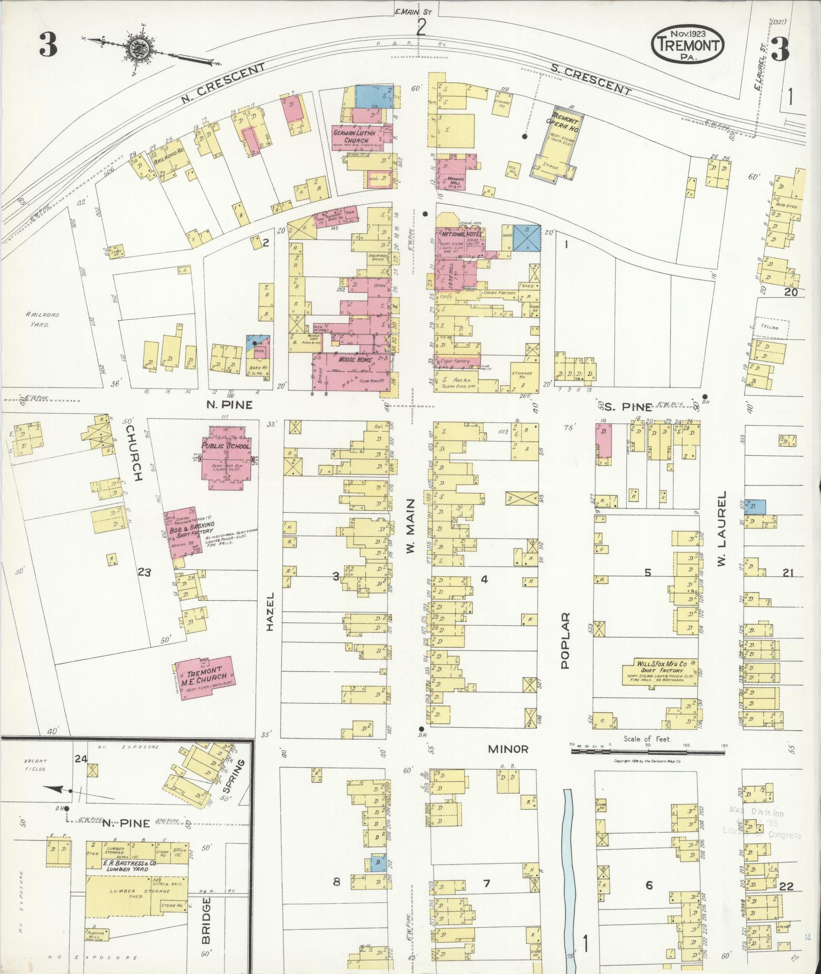 Sanborn Fire Insurance Map from Tremont, Schuylkill County, Pennsylvania (1923), Sheet #0003 - Complete Map Set gallery image, historic Sanborn map, vintage wall art, Pennsylvania Pennsylvania