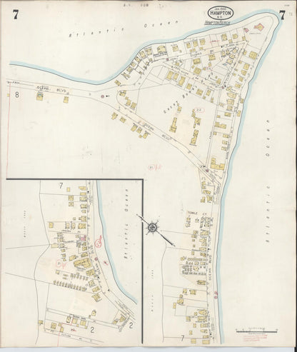 Sanborn Fire Insurance Map from Hampton, Rockingham County, New Hampshire (1942), Sheet #0007 - Complete Map Set gallery image, historic Sanborn map, vintage wall art, New Hampshire New Hampshire