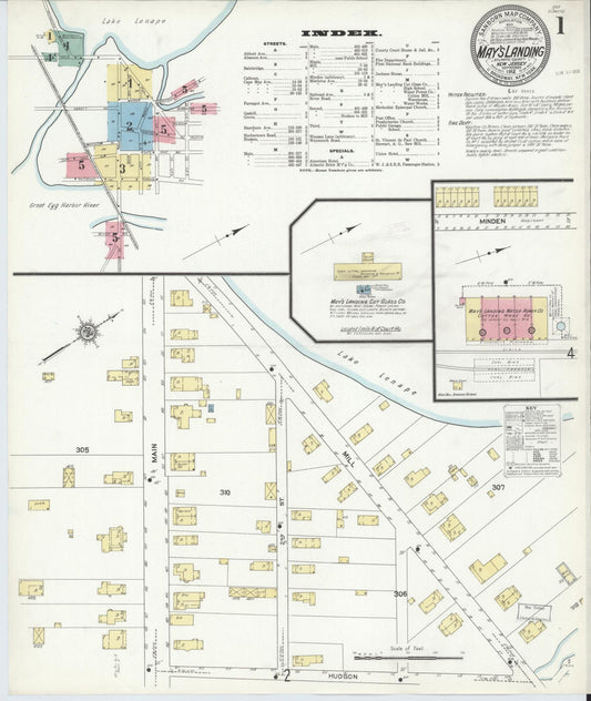 Sanborn Fire Insurance Map from May's Landing, Atlantic County, New Jersey. (1912) – Historic Sanborn Fire Insurance Map Print