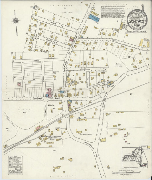 Sanborn Fire Insurance Map from Locust Valley, Nassau County, New York. (1920) – Historic Sanborn Fire Insurance Map Print