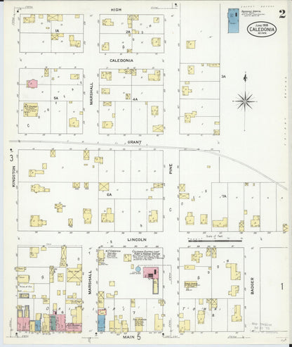 Sanborn Fire Insurance Map from Caledonia, Houston County, Minnesota (1909), Sheet #0002 - Complete Map Set gallery image, historic Sanborn map, vintage wall art, Minnesota Minnesota