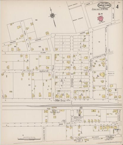 Sanborn Fire Insurance Map from Eagle Lake, Colorado County, Texas (1922), Sheet #0004 - Complete Map Set gallery image, historic Sanborn map, vintage wall art, Texas Texas