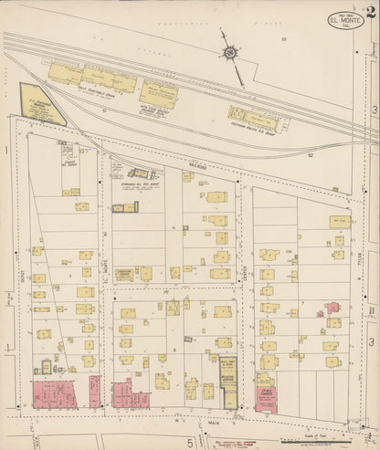 Sanborn Fire Insurance Map from El Monte, Los Angeles County, California (1920), Sheet #0002 - Complete Map Set gallery image, historic Sanborn map, vintage wall art, California California