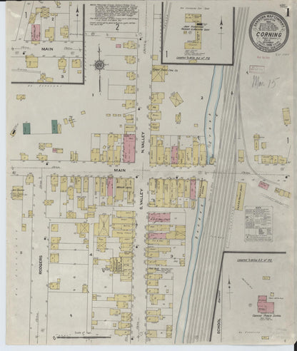 Sanborn Fire Insurance Map from Corning, Perry County, Ohio (1909), Sheet #0001 - Historic Sanborn Fire Insurance Map Print, vintage old map wall art, antique decor, genealogy gift, Ohio Ohio map
