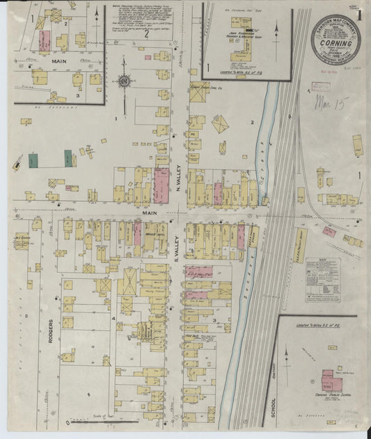Sanborn Fire Insurance Map from Corning, Perry County, Ohio (1909), Sheet #0001 - Historic Sanborn Fire Insurance Map Print, vintage old map wall art, antique decor, genealogy gift, Ohio Ohio map