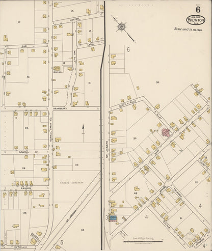 Sanborn Fire Insurance Map from Brewton, Escambia County, Alabama (1922), Sheet #0006 - Complete Map Set gallery image, historic Sanborn map, vintage wall art, Alabama Alabama