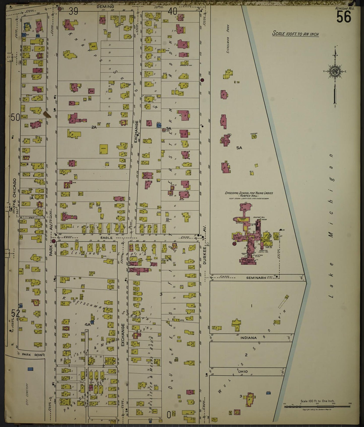 Sanborn Fire Insurance Map from Kenosha, Kenosha County, Wisconsin. (1918), Sheet 60