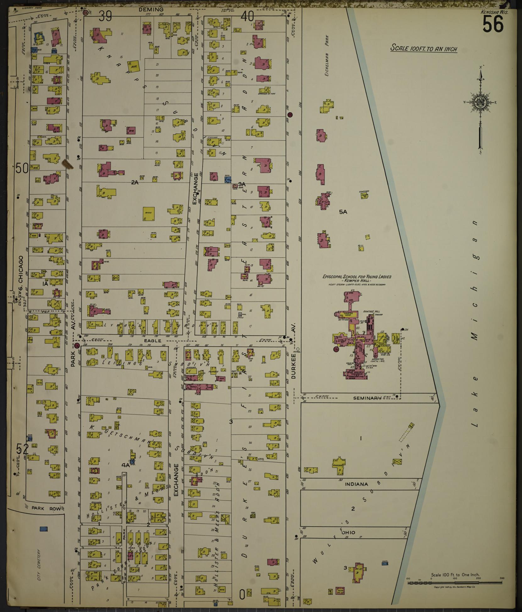 Sanborn Fire Insurance Map from Kenosha, Kenosha County, Wisconsin. (1918), Sheet 60