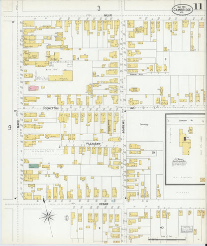 Sanborn Fire Insurance Map from Cambridge, Dorchester County, Maryland (1901), Sheet #0011 - Complete Map Set gallery image, historic Sanborn map, vintage wall art, Maryland Maryland