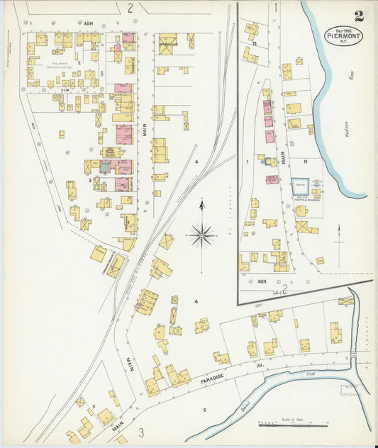 Sanborn Fire Insurance Map from Piermont, Rockland County, New York (1903), Sheet #0002 - Historic Sanborn Fire Insurance Map Print, vintage old map wall art, antique decor, genealogy gift, New York New York map