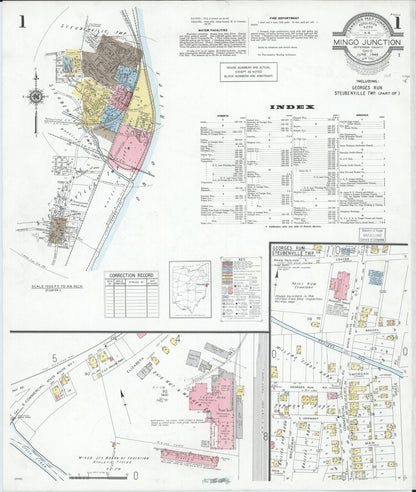 Sanborn Fire Insurance Map from Mingo Junction, Jefferson County, Ohio (1946), Sheet #0001 - Historic Sanborn Fire Insurance Map Print, vintage old map wall art, antique decor, genealogy gift, Ohio Ohio map