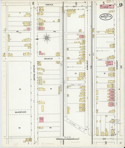 Sanborn Fire Insurance Map from Marietta, Lancaster County, Pennsylvania (1904), Sheet #0009 - Complete Map Set gallery image, historic Sanborn map, vintage wall art, Pennsylvania Pennsylvania
