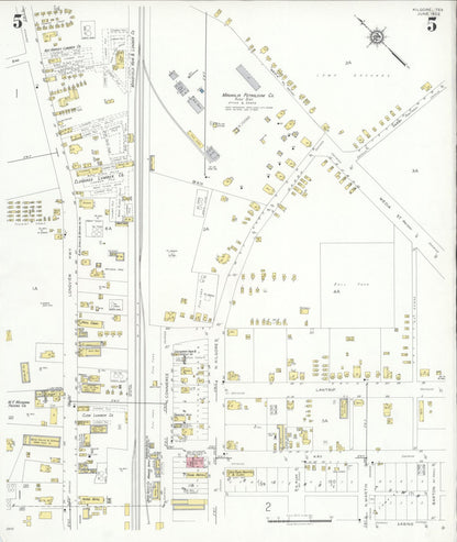 Sanborn Fire Insurance Map from Kilgore, Gregg County, Texas (1932), Sheet #0005 - Historic Sanborn Fire Insurance Map Print, vintage old map wall art, antique decor, genealogy gift, Texas Texas map