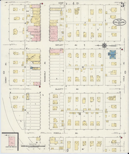 Sanborn Fire Insurance Map from Coleraine, Itasca County, Minnesota (1921), Sheet #0003 - Historic Sanborn Fire Insurance Map Print, vintage old map wall art, antique decor, genealogy gift, Minnesota Minnesota map