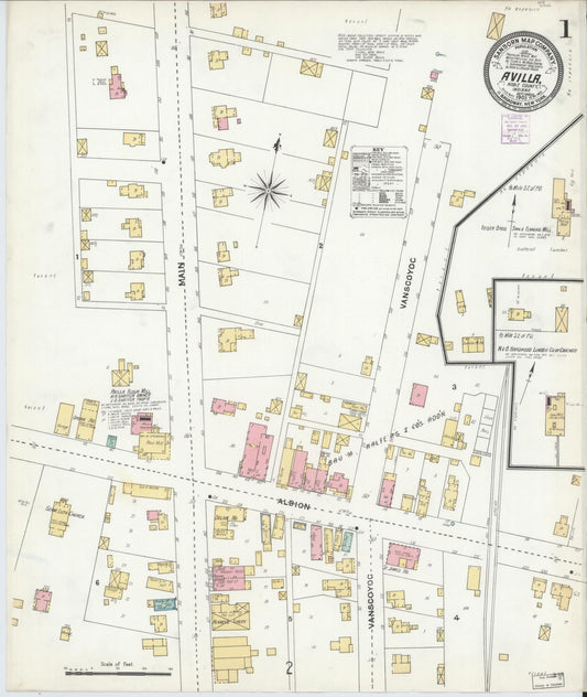 Sanborn Fire Insurance Map from Avilla, Noble County, Indiana. (1905) – Historic Sanborn Fire Insurance Map Print