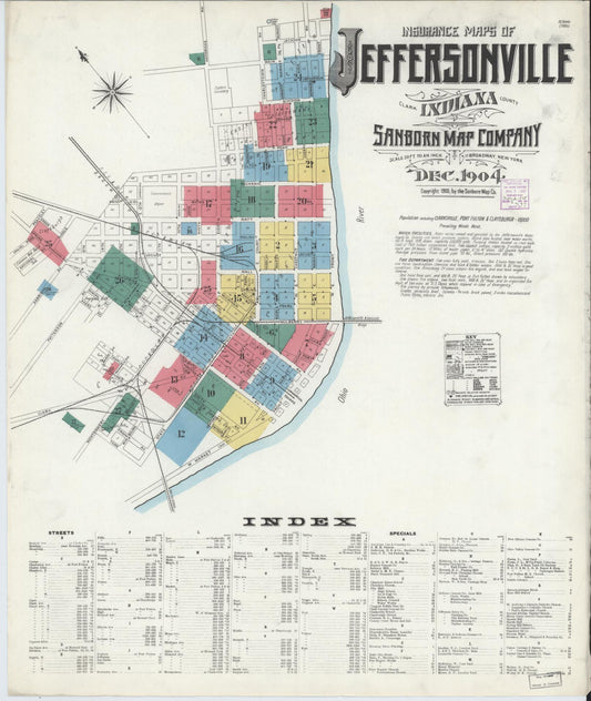 Sanborn Fire Insurance Map from Jeffersonville, Clark County, Indiana. (1904) – Historic Sanborn Fire Insurance Map Print