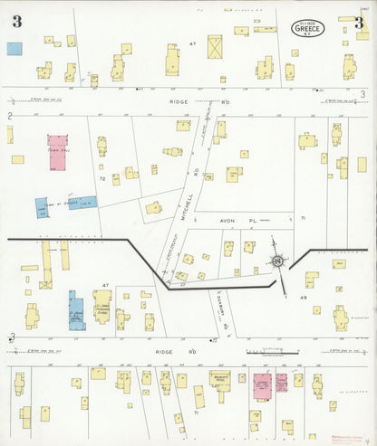 Sanborn Fire Insurance Map from Greece, Monroe County, New York (1929), Sheet #0003 - Complete Map Set gallery image, historic Sanborn map, vintage wall art, New York New York